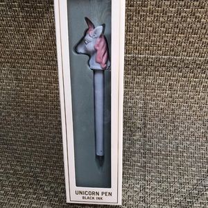 Unicorn Ballpoint Pen With Black Ink. Tri-Costal Designs Molded Plastic Purple